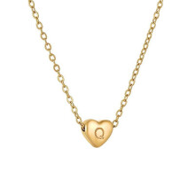 Initial Pendant Necklace 18K Gold Plated Heart Letter A-Z