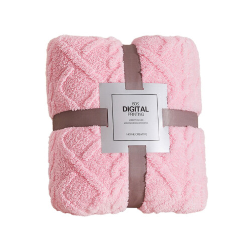 Plush Soft Polyester Blanket Pink 100x150 cm