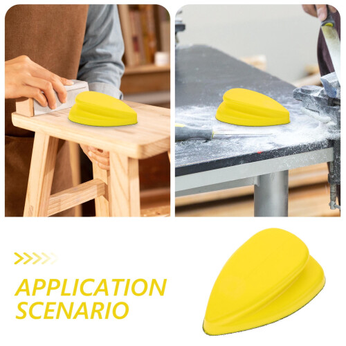 TINKSKY Round Sanding Pad PU Foam Block Yellow 1 Set 1