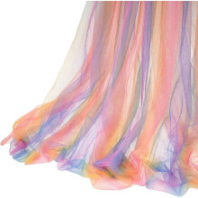 Rainbow Tulle Mesh Fabric Polyester 5.5 Yard 63 Inch
