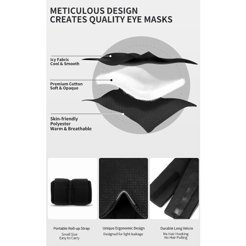 Sleep Mask for Side Sleepers Light-Blocking Adjustable 1