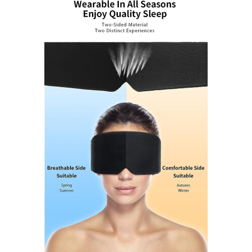 Sleep Mask for Side Sleepers Light-Blocking Adjustable 2