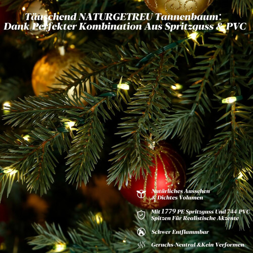 Artificial Christmas Tree Dense 180 cm with Lighting 1200 LED — artificial christmas tree 180cm 2