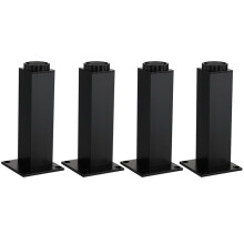 Adjustable Aluminum Cabinet Legs Square 4 pcs 20 cm Black