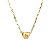 Initial Pendant Necklace 18K Gold Plated Heart Letter A-Z