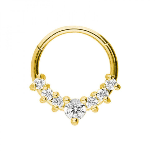 Argola de nariz em titânio com microzircônia cúbica 2