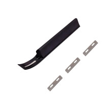 BE-TOOL Metal Leather Skiver with 3 Replacement Blades Black