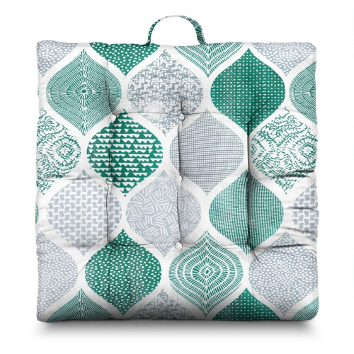 Square Yoga Pillow Boho Velvet 22 Inch