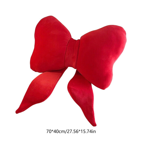 Cuscino decorativo con fiocco rosso per divano e letto 2