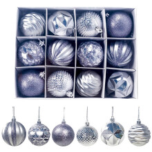 SuoKom Shatterproof Silver Christmas Balls 12 pcs