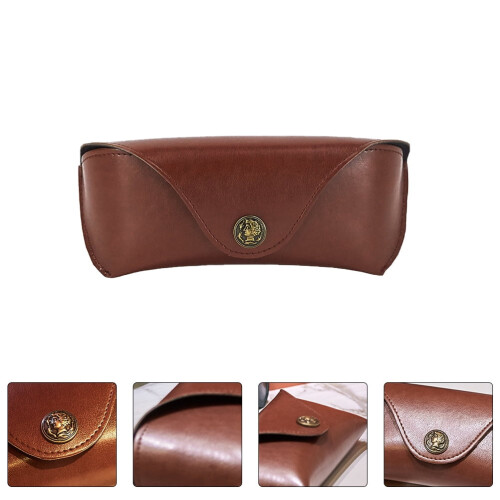 LEORX Glasses Case PU Material Soft Brown 1 Piece