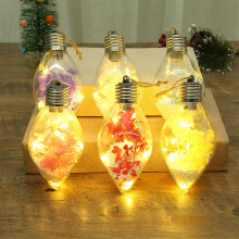 Purple Hydrangea LED Christmas Ornament Glass 1 pc