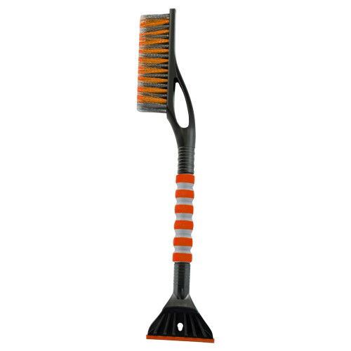 Car Snow Brush Ice Scraper with Soft Foam Handle Orange