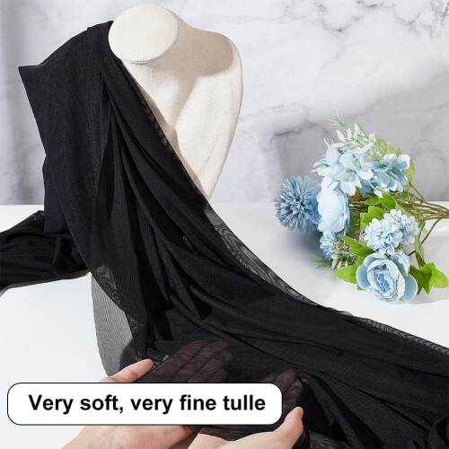 Black Stretch Net Fabric Polyester Spandex 5 Yards 2