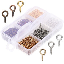Metal Jewelry Hooks with Screw Eye and Charm Beads