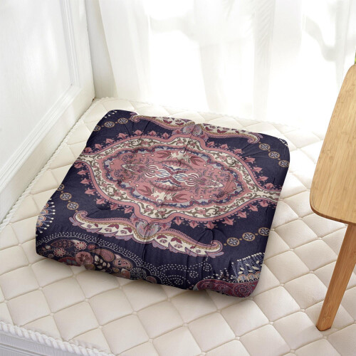 Štvorcový meditačný vankúš Boho Paisley 22x22 2