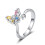 Sterling Silver Butterfly CZ Thumb Ring for Women 1