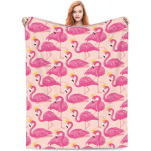 Pink Flamingo Throw Blanket Soft Lightweight 40x50in