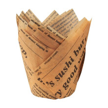 Tulip Cake Cups Natural Newspaper and Plastic 50 Pcs