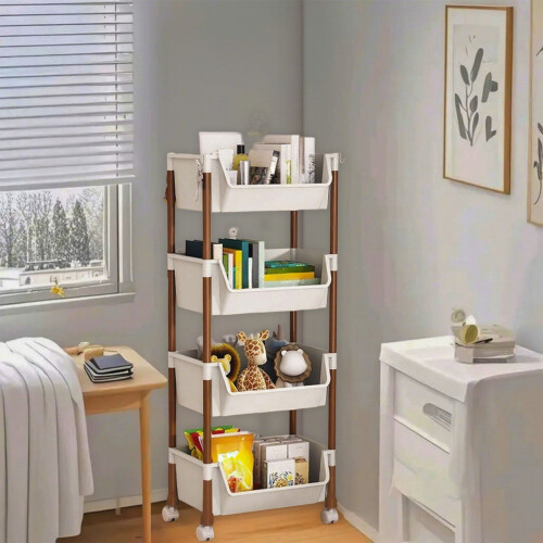 Mobile Storage Rack with Rollers for Office Kitchen Living 1