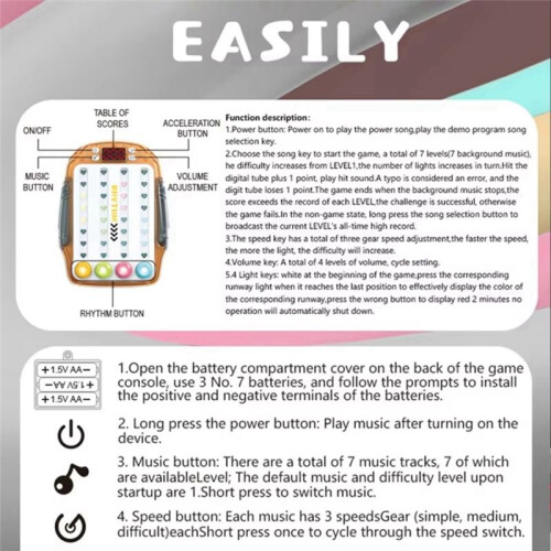 Quick Push Game Eye Sensory Console Multiplayer Versus Board Game Dance Master Handheld Gamepad Hand Training Toy D
