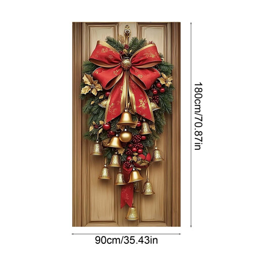 Faixa de Natal Vermelha para Porta 35x71 polegadas 2