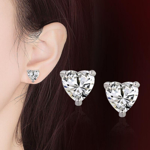 Brincos de prata de lei 925 com zircônia cúbica. 1