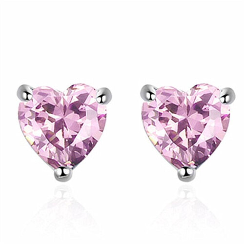 Brincos de prata de lei 925 com zircônia cúbica. 2