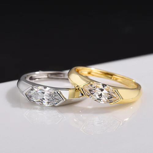 Moissanit Marquise Ring i 925 Sterling Sølv 2