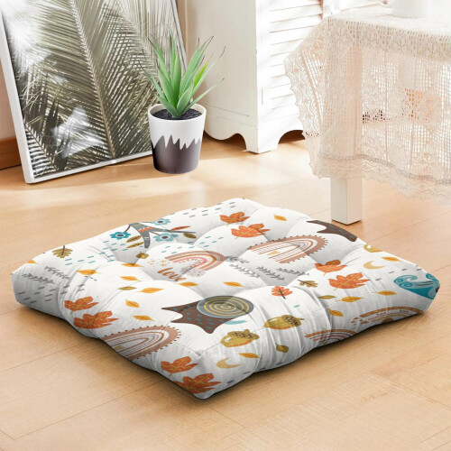 Almofada de meditação boêmia de veludo, quadrada de 56 cm (22 polegadas). 1