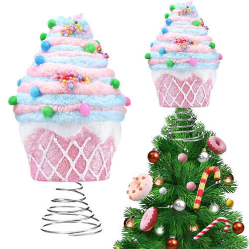 Enfeite de plástico para cupcake em formato de árvore de Natal, 20 cm (7,9 polegadas) 1
