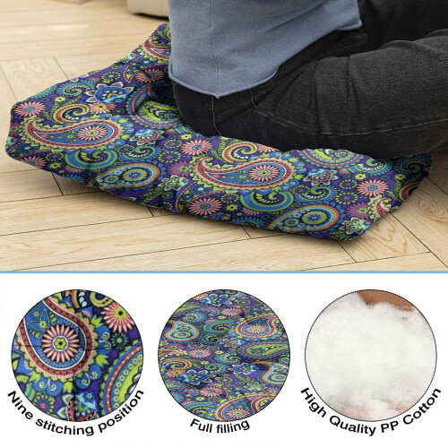 Almofada quadrada de meditação em veludo holandês de 56 cm (22 polegadas) 1