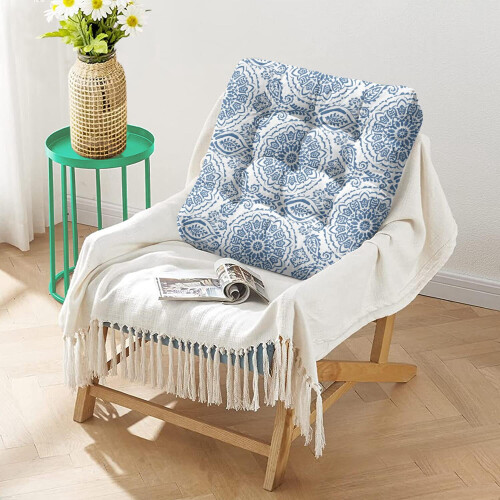 Almofada quadrada de veludo holandês de 56 cm (22 polegadas) estilo boho para meditação. 1