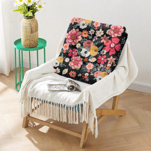 Almofada de chão quadrada de veludo estilo boho para meditação, 56 cm (22 polegadas) 2