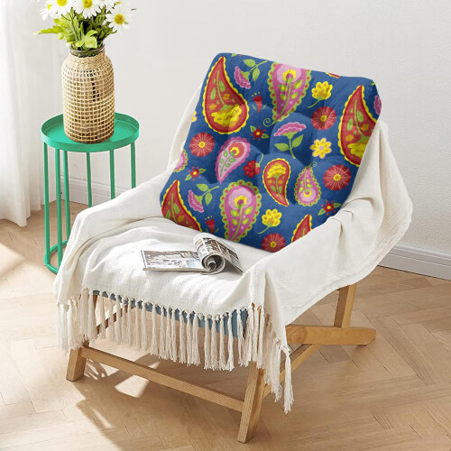 Poduszka podłogowa w stylu boho paisley, kwadratowa, 22x22 cale 1