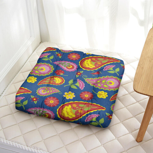 Poduszka podłogowa w stylu boho paisley, kwadratowa, 22x22 cale 2