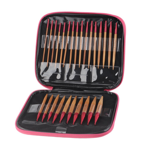 Circular Knitting Needles Set Carbonized Bamboo Aluminum 13 2