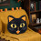 Coussin décoratif d'Halloween Chat Noir 18x18 5