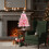 Pink Christmas Tree Tabletop Artificial Mini Decor with 5