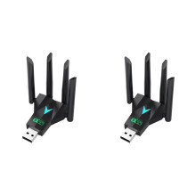 2X Nuevo Adaptador USB WiFi de 1300Mbps Dongle Wi-Fi de Doble Banda 2,4G/5Ghz USB3.0 Receptor Inalámbrico de 4 Antenas 802.11AC de Alta Velocidad