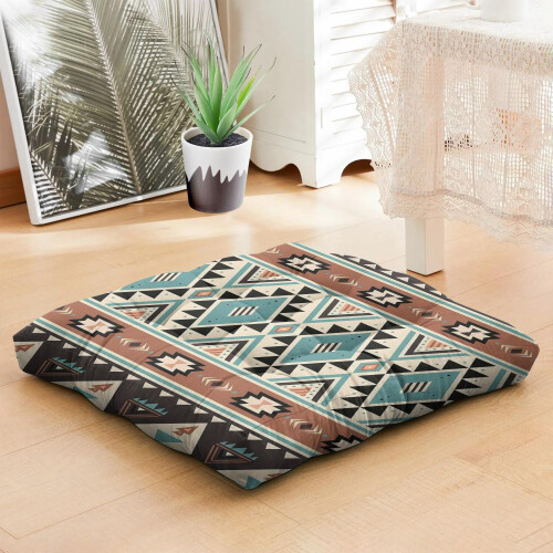Almofada de Meditação Boho em Veludo Holandês, Quadrada, 56 cm (22 polegadas) para o Chão 1
