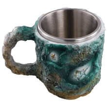 2X Elegant Luxury Mineral Crystal Coffee Mug,Colorful Crystal Mug Translucent Coffee Mug, for Home Office Coffee Mugs,A