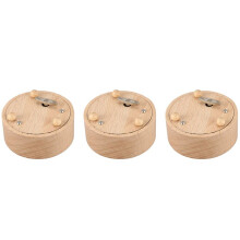 3X Round Blank Music Box Birthday Valentine's Day Gift Action Figures Figurine Handicraft Miniatures No Specified Music