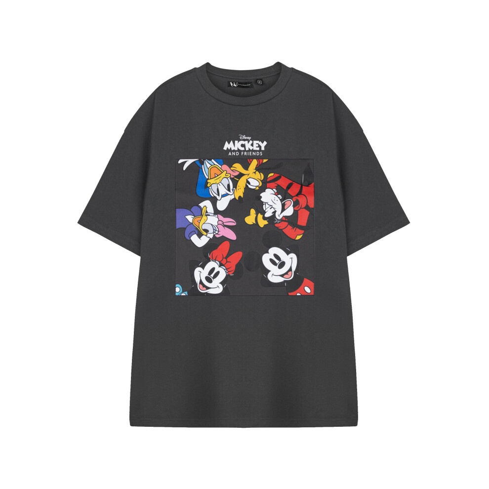 Disney (Xxx-Large) Mickey Mouse Short Sleeved T-Shirt (Unisex Grey)