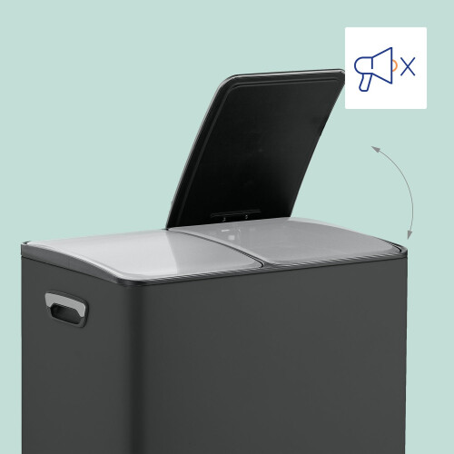 Pedaalemmer met twee compartimenten, 2x 30L capaciteit