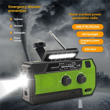 Notfall-Wetterradio FM/AM/NOAA, Tragbares Kurbelradio, Taschenlampe, Solarbetrieben, 4000 MAh, für Camping im Freien B