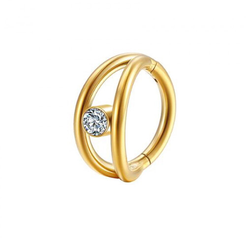 Titanium neusring met micro-zirkonia steentjes 1