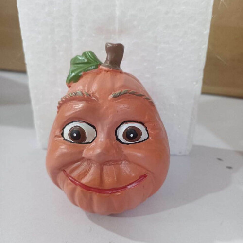 Διακόσμηση κολοκύθας για το Halloween από ρητίνη, αστείο πρόσωπο, 1 τεμάχιο 1