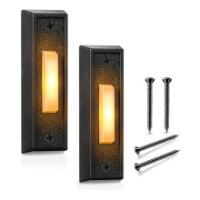 2 Pieces Illuminated Doorbell Button, Doorbell Button, Wall Mounted Garage Door  with LED Lights