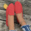 Γυναικείο κόκκινο σουέτ φλατ παπούτσι Slip-On με στρογγυλή μύτη, μέγεθος 5,5US 7